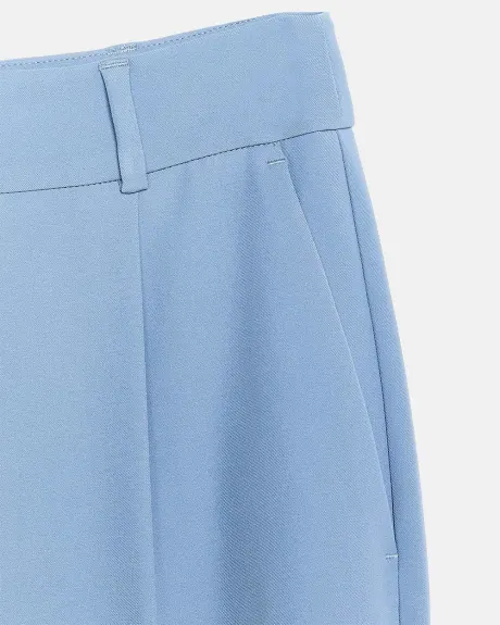 Pantalon Taille Haute Bleu Chambray à Jambe Fuselée