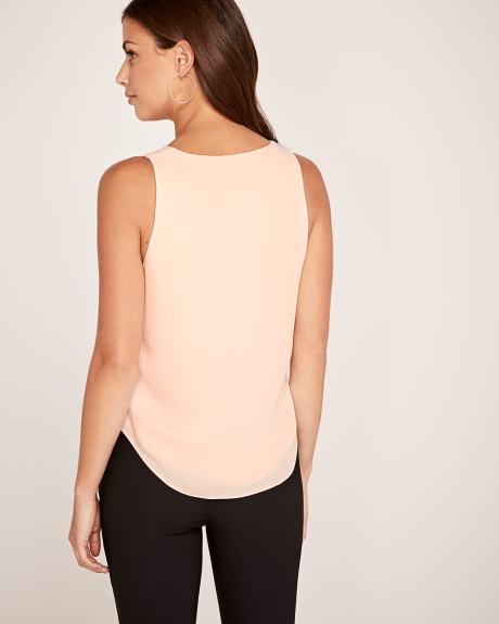 High-low silky crepe cami blouse