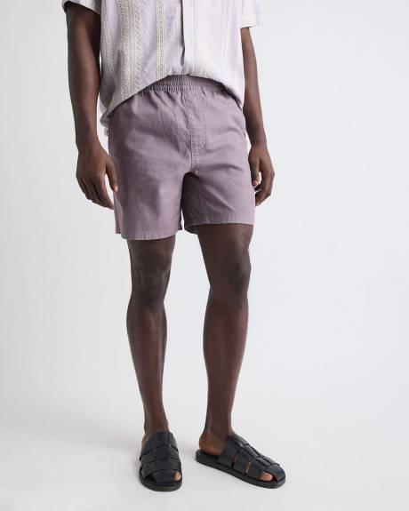 Cotton-Blend Short with Elastic Waistband