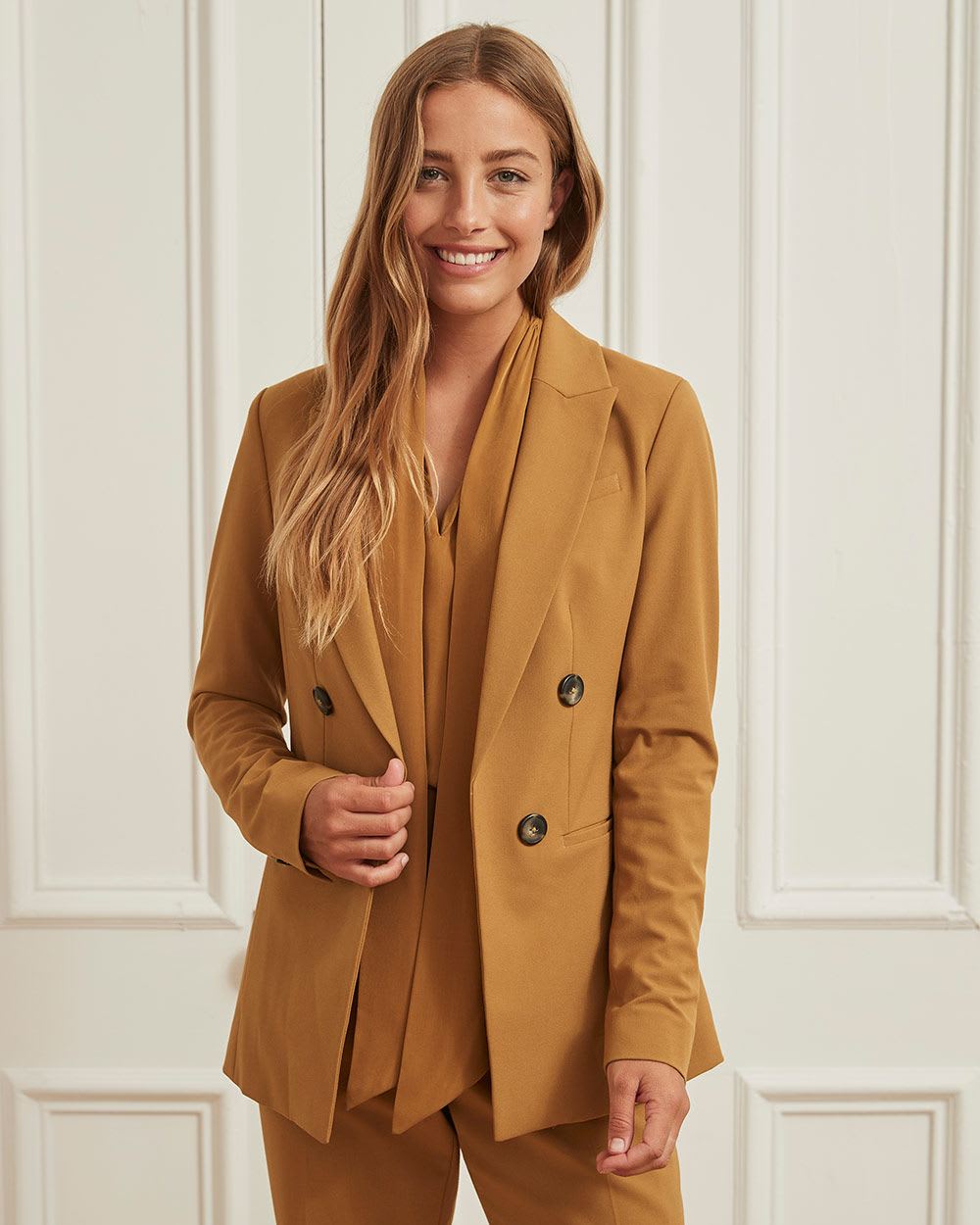 Faux Double-Breasted Blazer