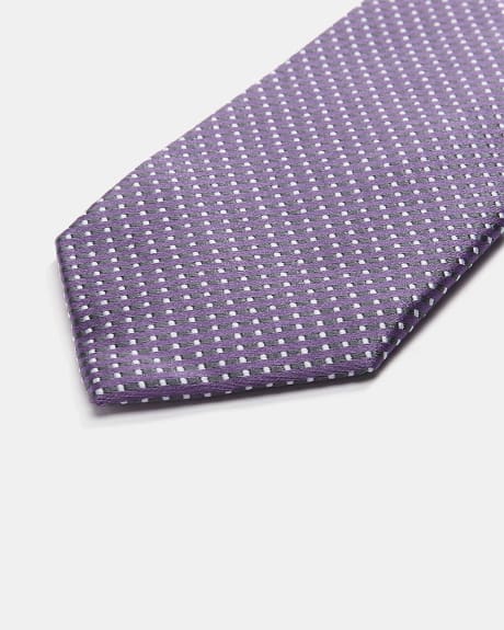 Cravate Régulière Mauve Brillante à Micro Imprimé