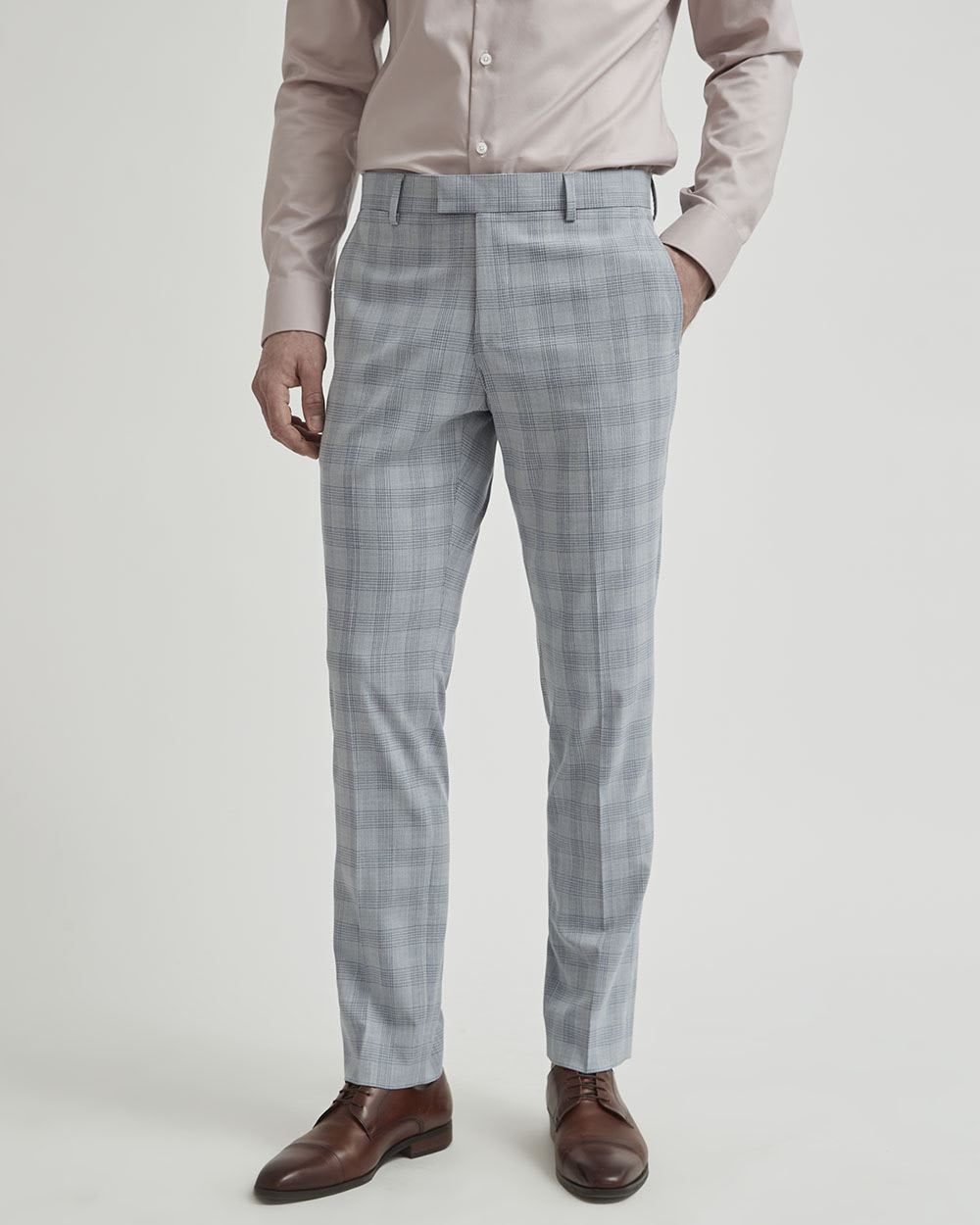 Slim Fit Checkered Grey Suit Pant