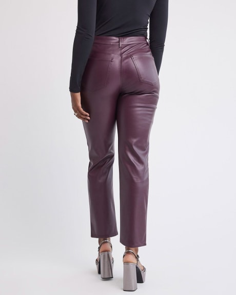 Straight-Leg High-Rise Faux Leather Pant