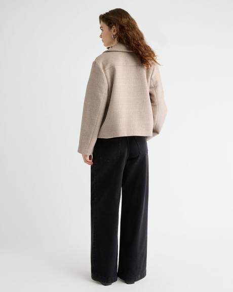 Plaid Wool-Blend Worker Jacket