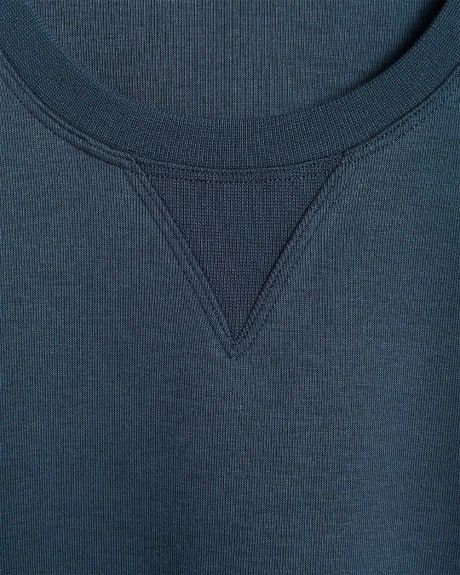 Crew-Neck Sweatshirt with V Detail