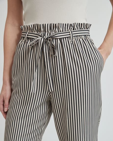 Striped High-Rise Tapered-Leg Ankle Pant
