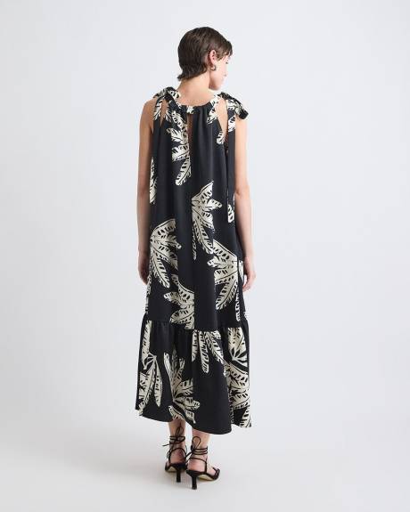 Robe Midi Sans Manches &agrave; Encolure Licou