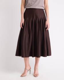 Ultra-High-Rise Twill Midi Skirt