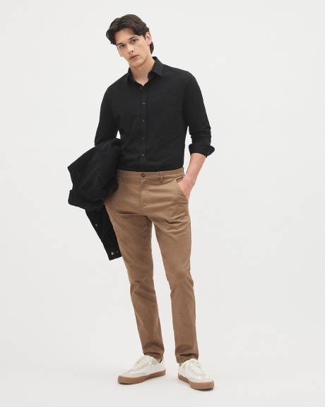 Long-Sleeve Piqu&eacute; Cotton Shirt