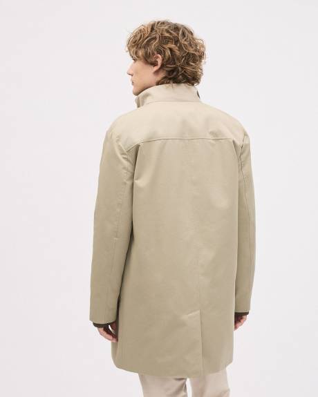 Classic Mackintosh Coat with Funnel Neckline