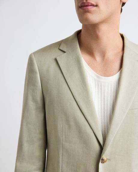 Tailored-Fit Sage Linen-Blend Suit Blazer