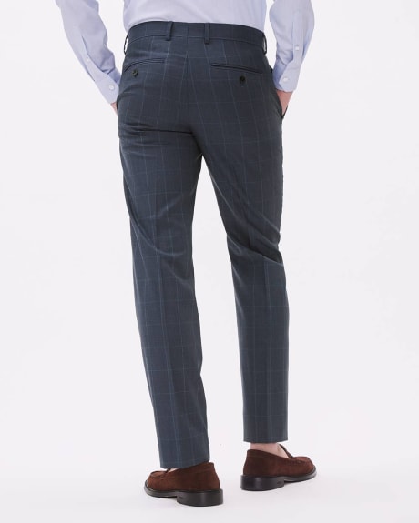 Tailored-Fit Navy Windowpane Wool Suit Pant