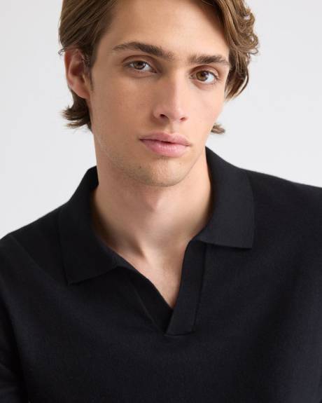 Long-Sleeve Sweater with Johnny Collar