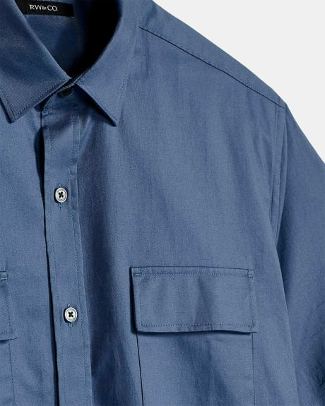 Tailored Fit Twill Shirt with Chest Pockets