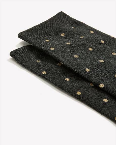 Dotted Crew Socks with Metallic Fibres