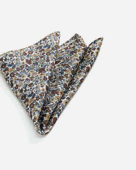 Handkerchief with Dark Floral Pattern