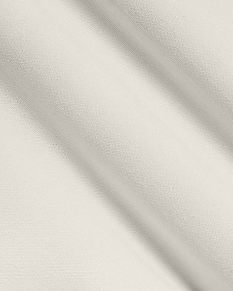 Pantalon Cr&egrave;me &agrave; Jambe Large et Taille Haute