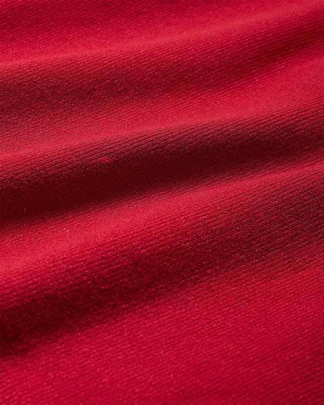 Mini-Robe en Tricot à Manches aux Coudes et Col Montant