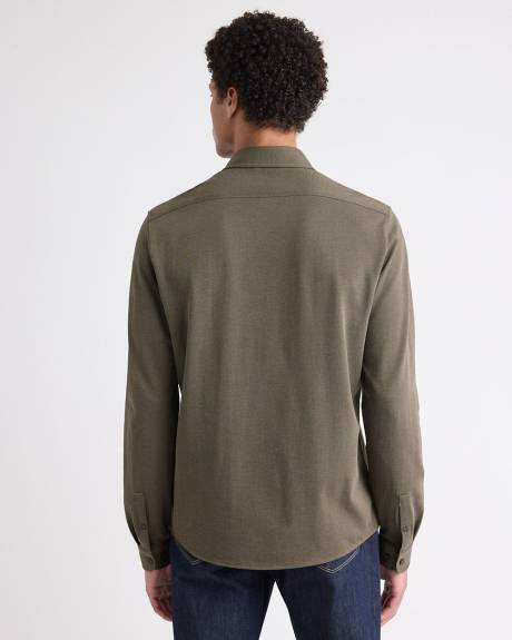 Long-Sleeve Piqué-Knit Shirt