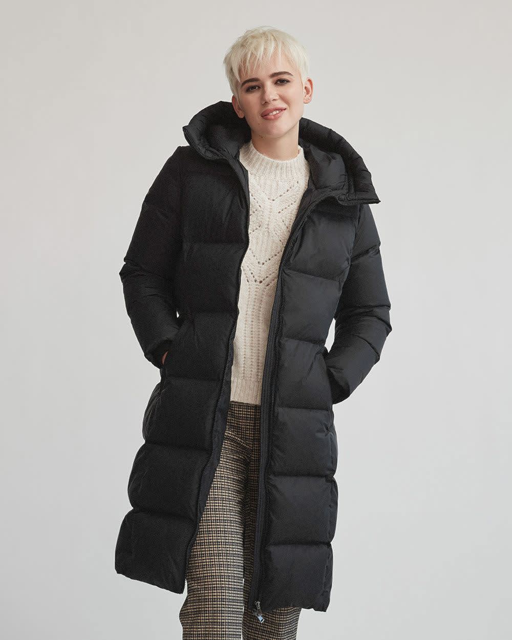 Dkny Women's Bibbed Hooded Lightweight Puffer Coat, Created for Macy's