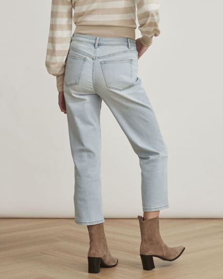 Light Wash High-Waist Straight Ankle Jeans