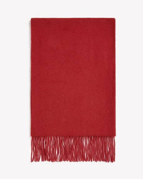 Solid Wool Scarf with Fringes