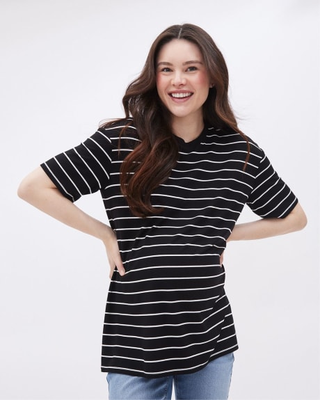 Striped Relaxed-Fit Short-Sleeve Tee - Thyme Maternity