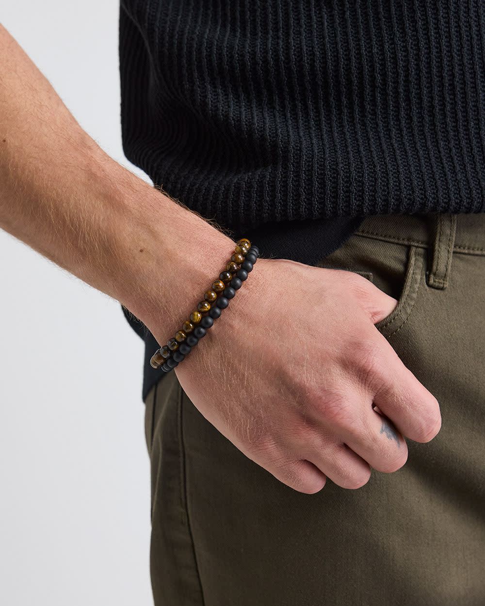 Tiger Eye Beaded Bracelets - Set of 2