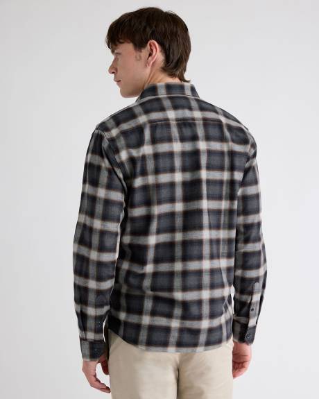 Chemise Carreautée à Coupe Régulière en Flanelle