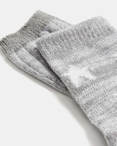 Light Grey Knit Socks - Two Pairs