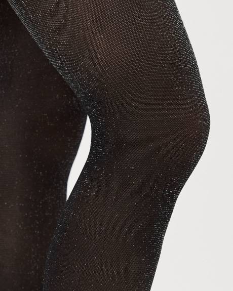 Black Tights with Metallic Fibres
