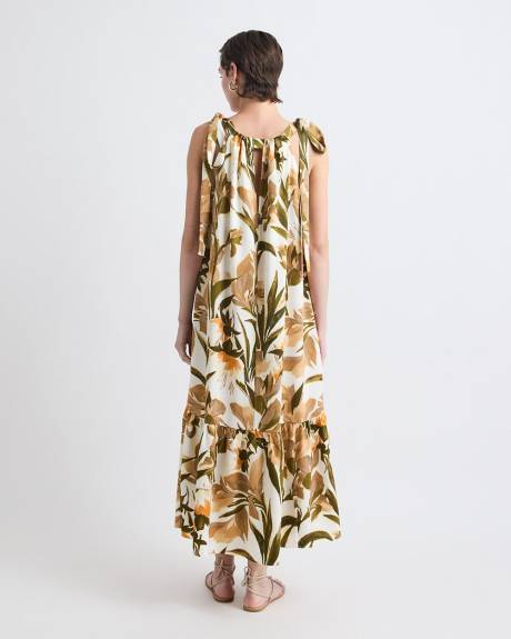 Robe Midi Sans Manches &agrave; Encolure Licou