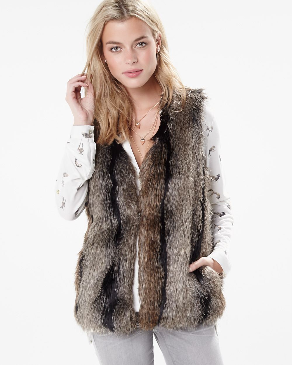 Sleeveless faux fur vest RW&CO.