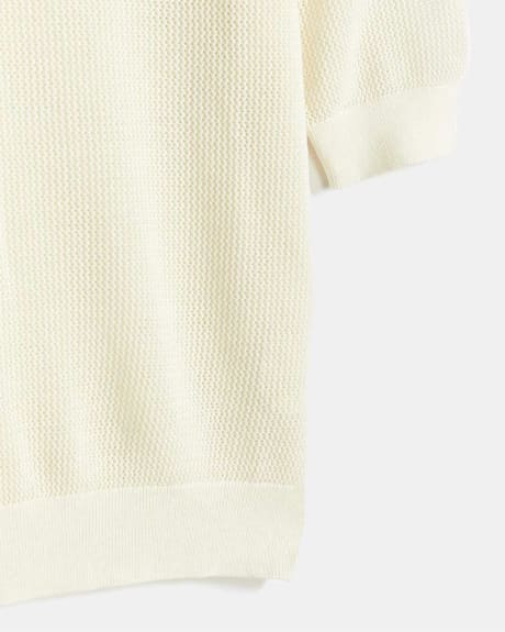 Stretch Short Sleeve Mesh Sweater