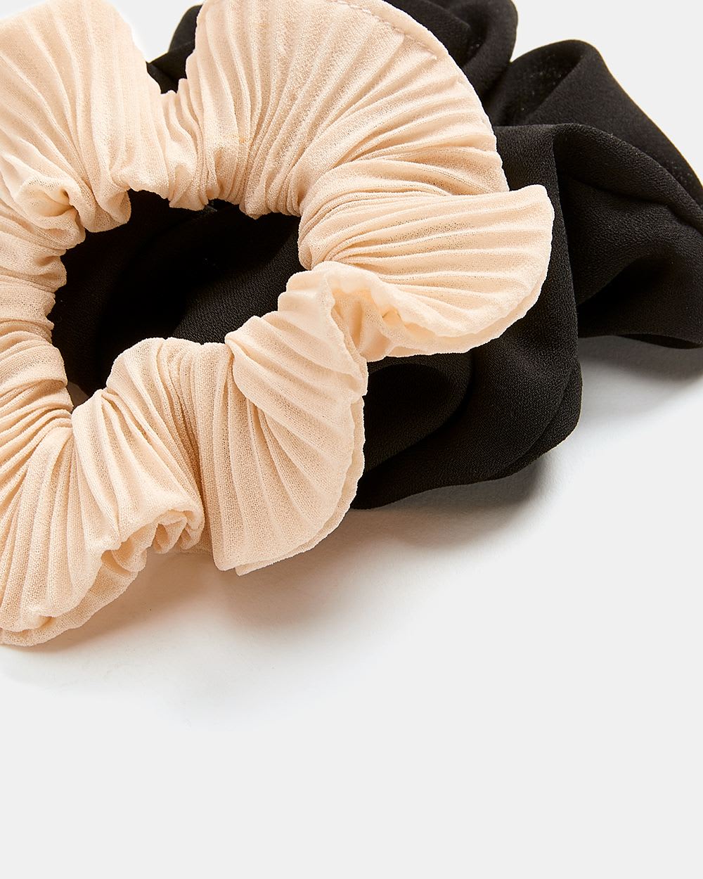 Solid and Shirred Scrunchies - Set of 2