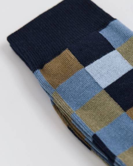 Bas &agrave; Motif G&eacute;om&eacute;trique Carr&eacute;