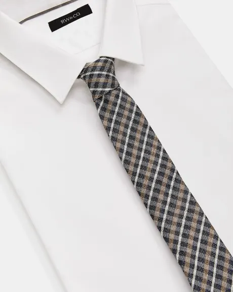Cravate Étroite Bleue à Carreaux