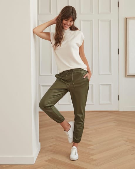 Faux Leather Jogger Ankle Pant - 28"
