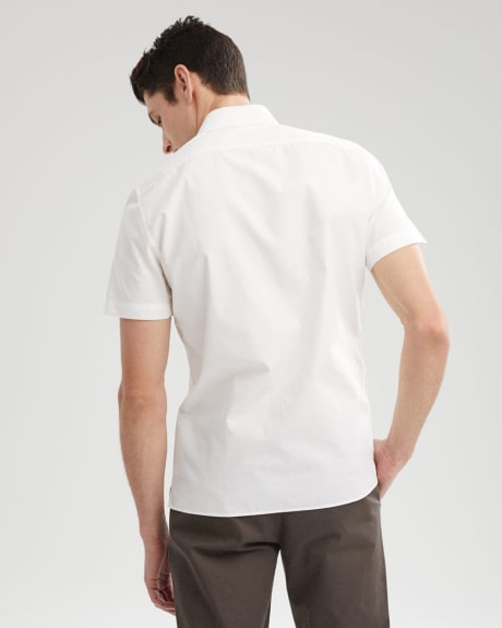 Short-Sleeve White Shirt with Pockets