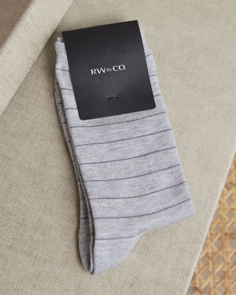 Bamboo Crew Socks with Stripes