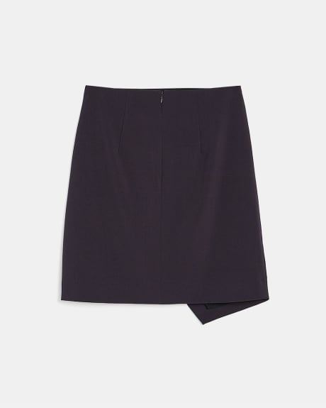 Eggplant High-waisted Faux Wrap Mini Skirt