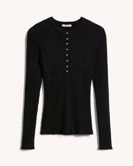 Long-Sleeve Ribbed Sweater