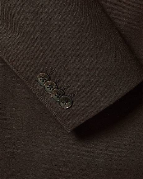 Slim-Fit Dark Brown Brushed Twill Blazer