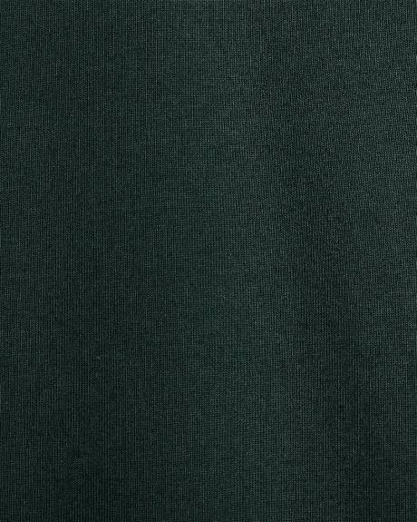 T-Shirt Ajusté à Manches aux Coudes et Col Rond