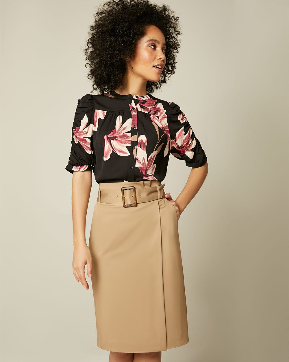 Belted Highwaist Paper bag skirt RW&CO.