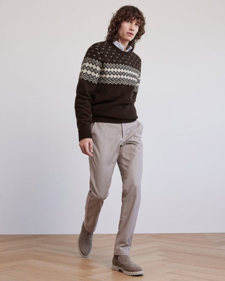 Long-Sleeve Crew-Neck Sweater with Navajo Pattern