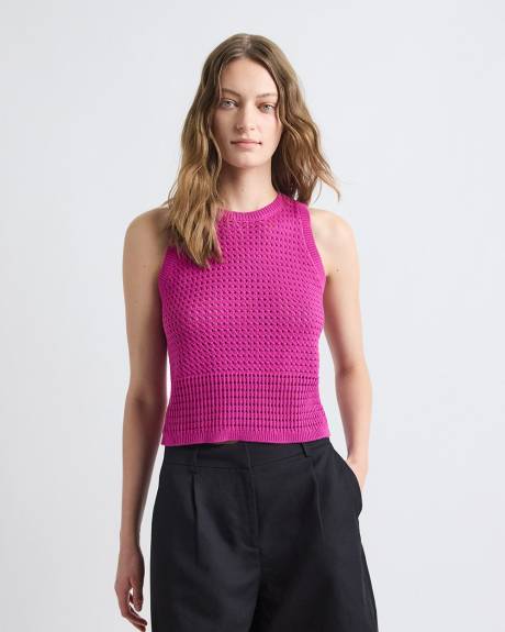 Pull Court Crocheté Sans Manches