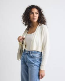 Cardigan Court Ouvert &agrave; Manches Longues