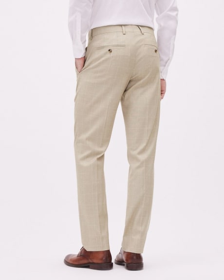 Tailored-Fit Beige Windowpane Suit Pant