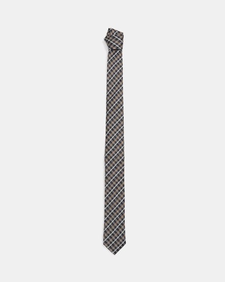 Skinny Blue Checkered Tie